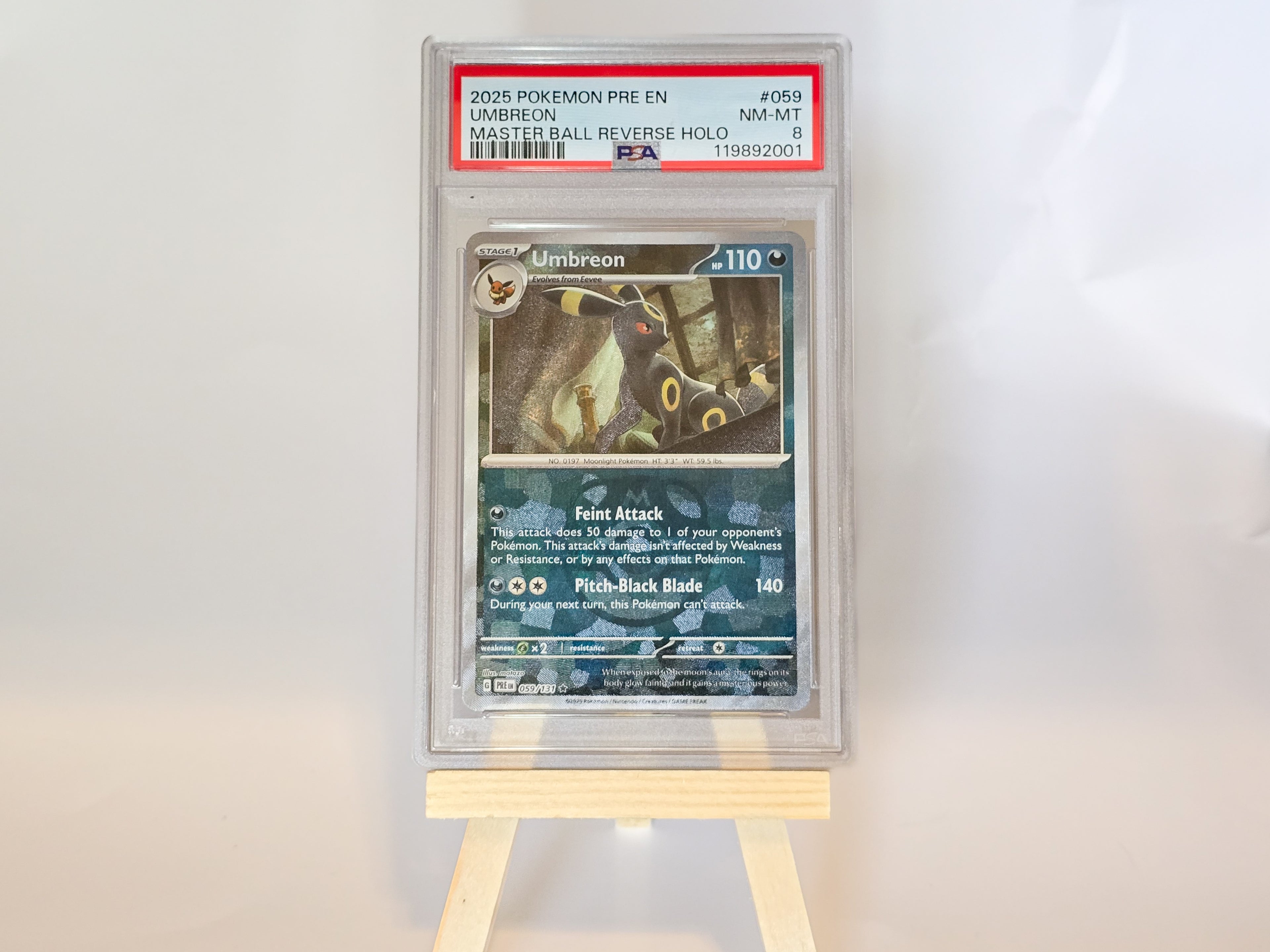 Umbreon #059 - PSA 8 - Master Ball Reverse Holo