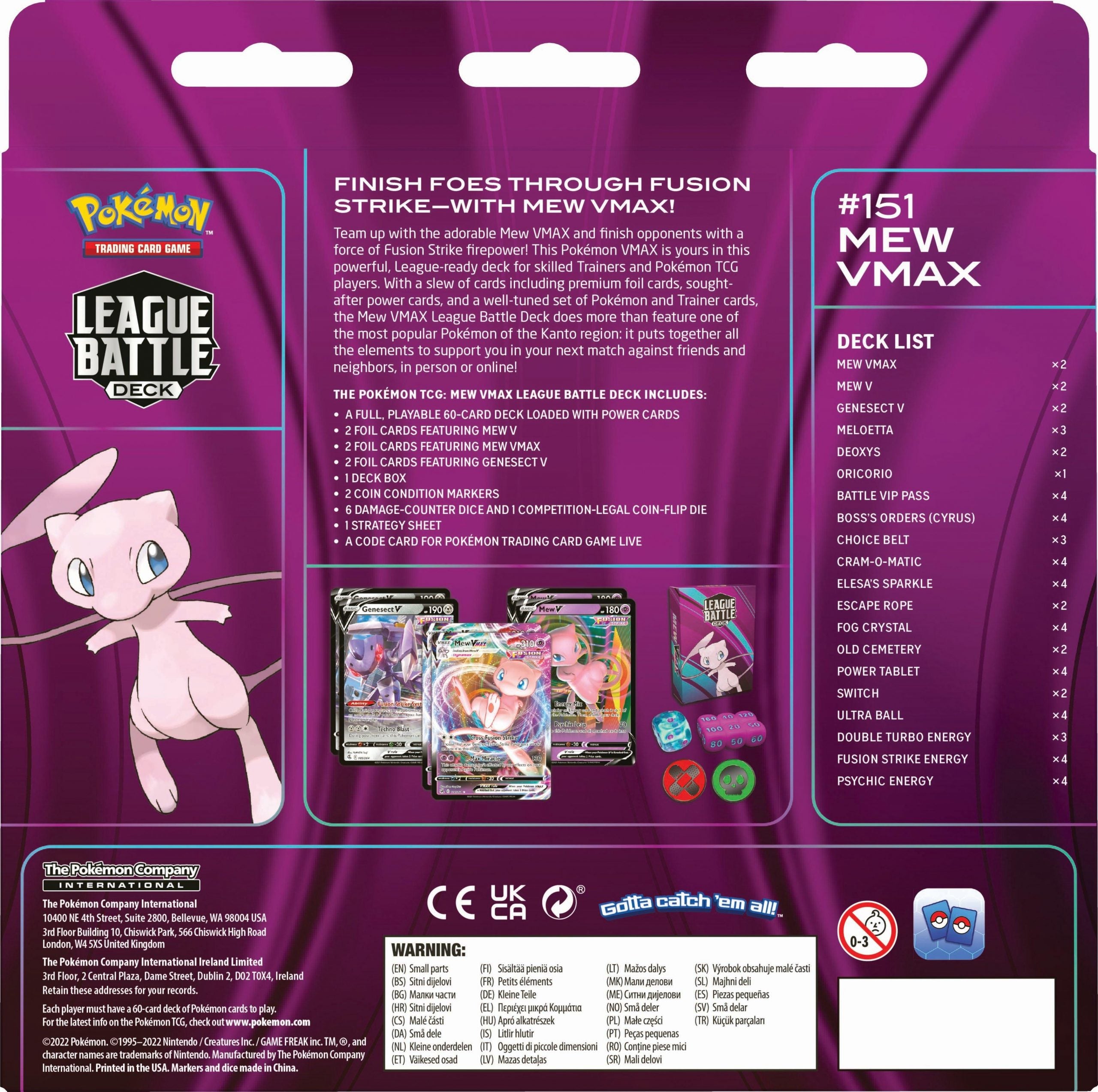 Mew VMAX League Battle Deck - NEW - Fusion Strike